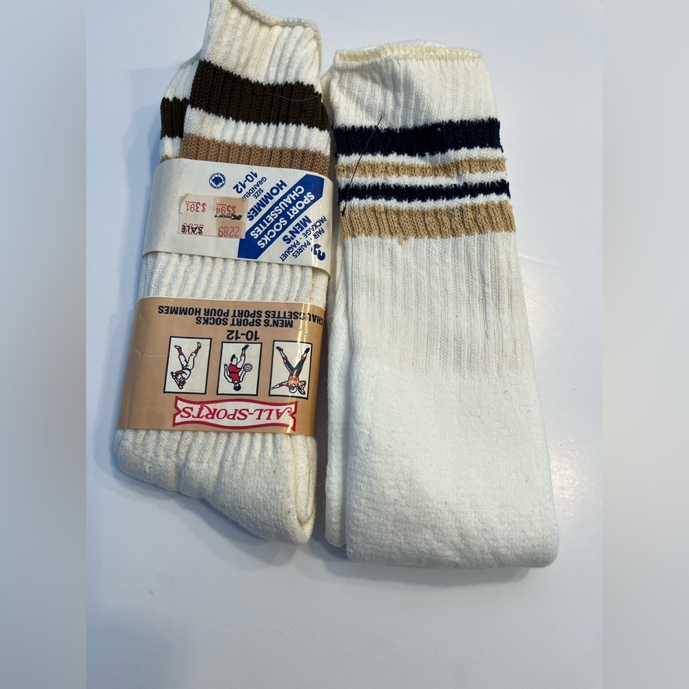 Vintage two pair 1980 tube socks Kmart new